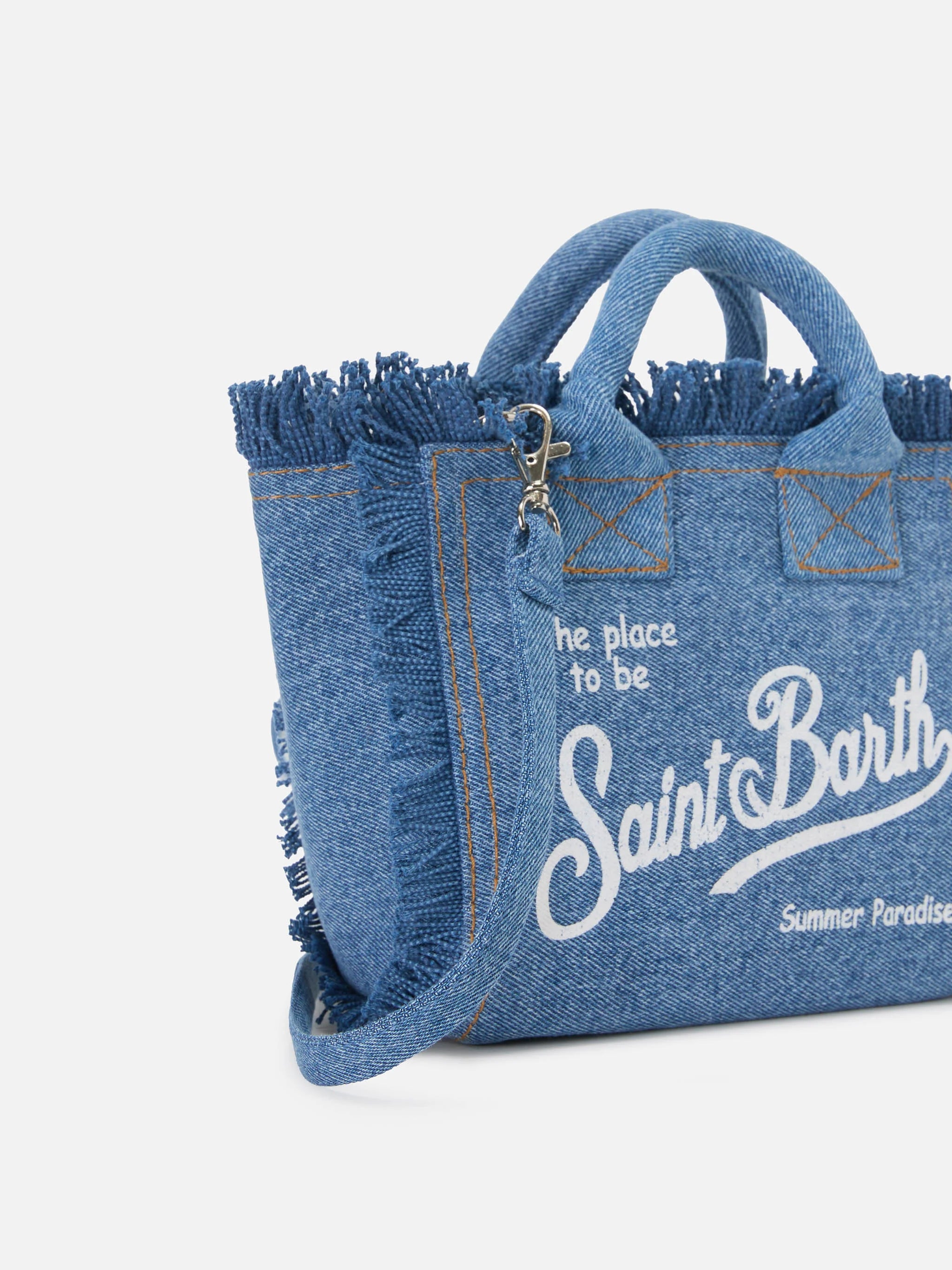 PORTO SEGRETO® - BORSA DA MARE MINI IN DENIM JEANS