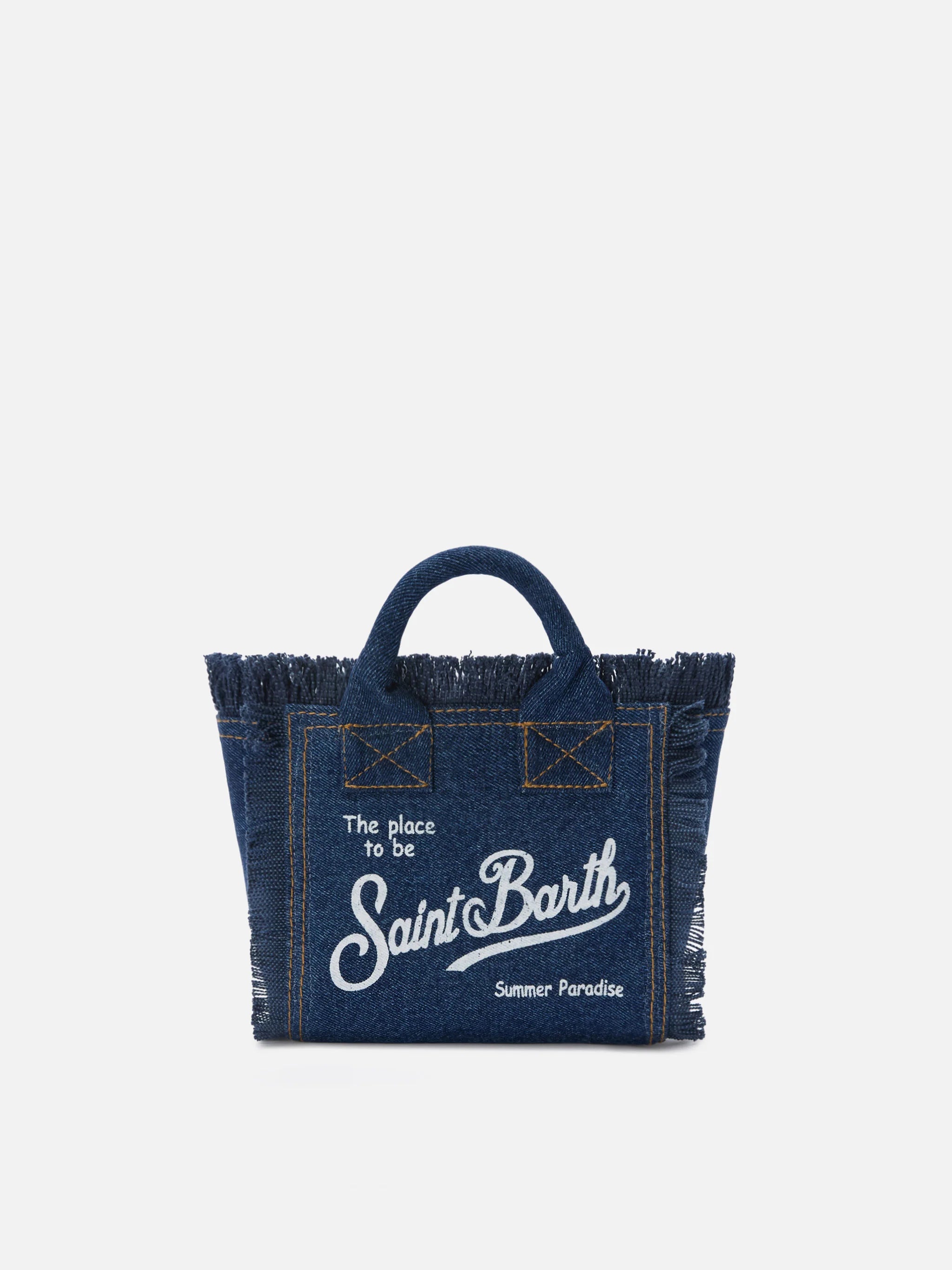 PORTO SEGRETO® - BORSA DA MARE MINI IN DENIM JEANS SCURO