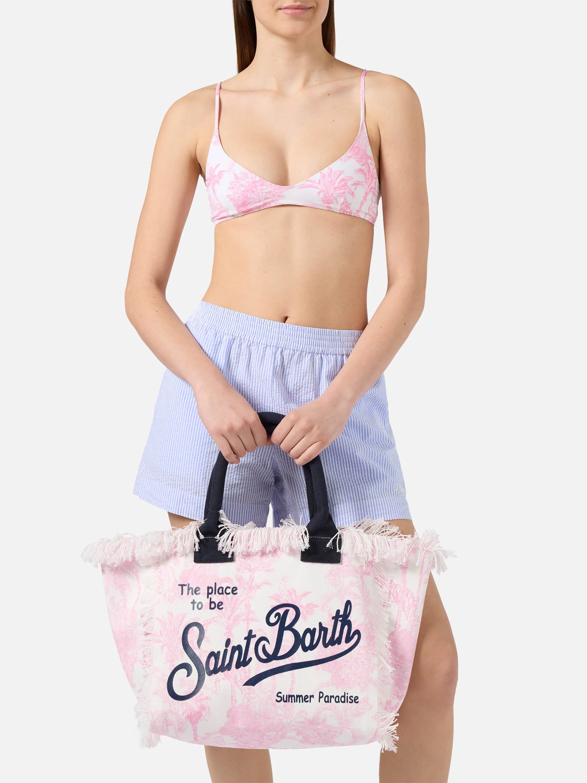 PORTO SEGRETO® - BORSA DA MARE IN COTONE ROSETTA