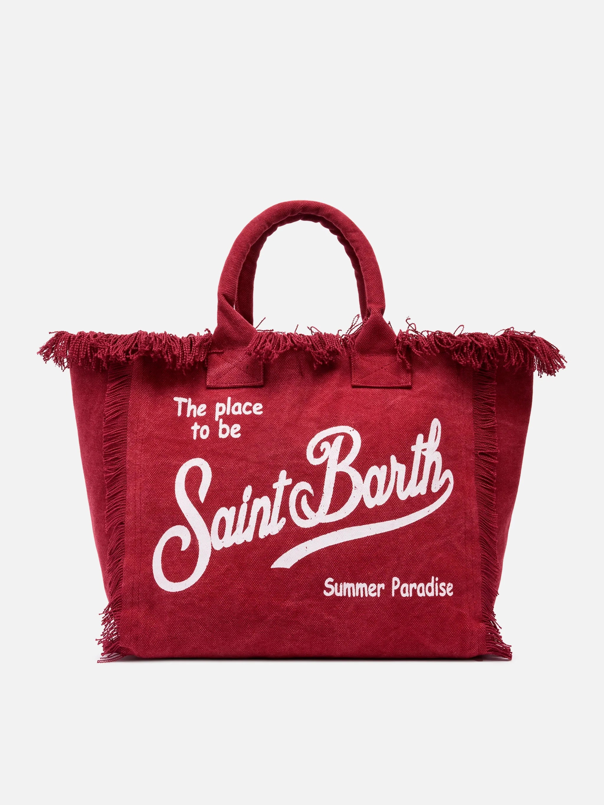 PORTO SEGRETO® - BORSA DA MARE IN COTONE BORDEAUX