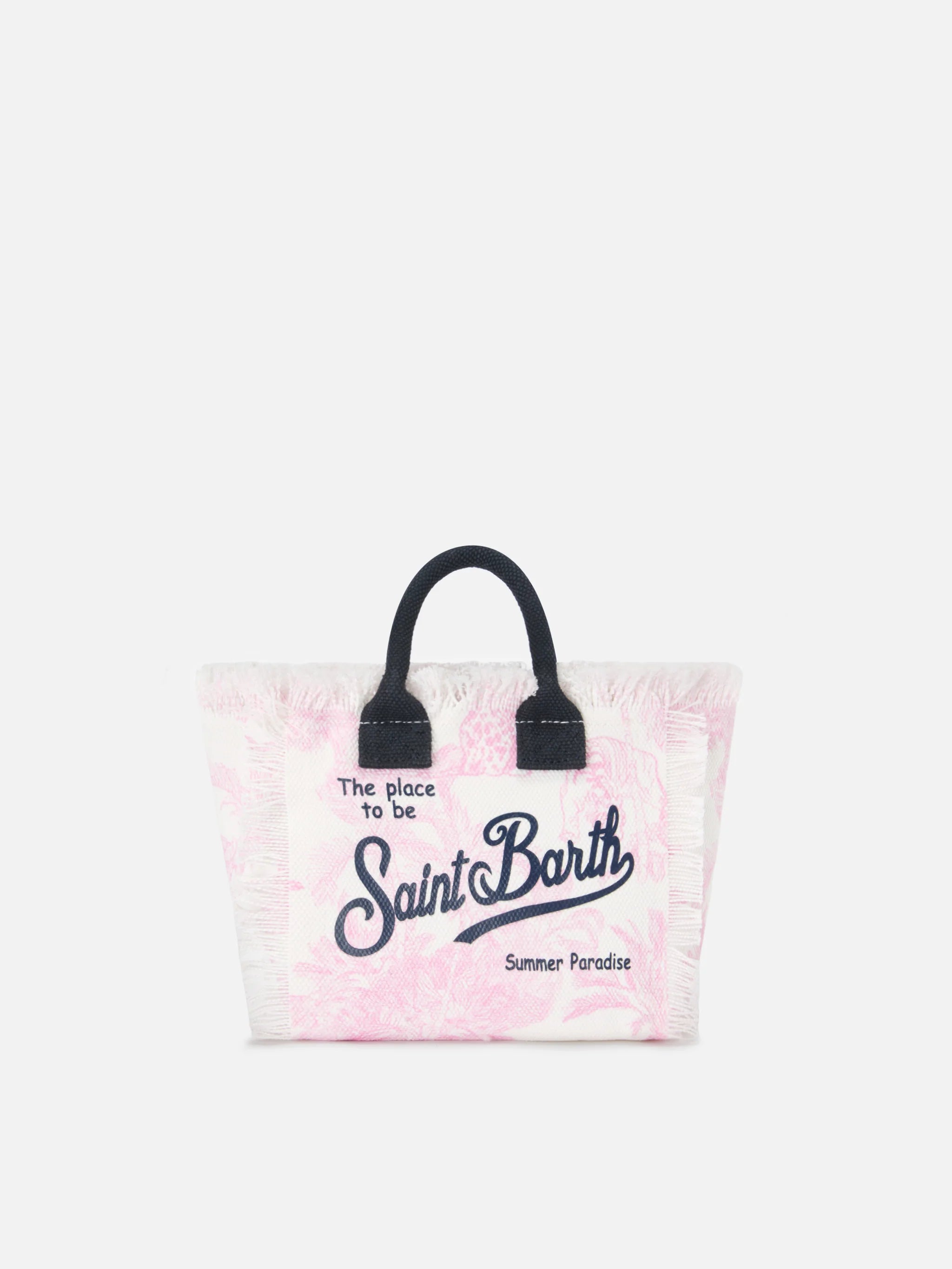PORTO SEGRETO® - BORSA DA MARE MINI IN CANVAS JOUY ROSA