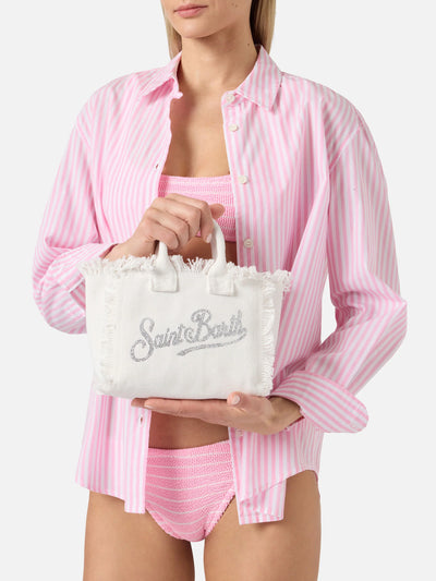 PORTO SEGRETO® - BORSA DA MARE MINI IN CANVAS BIANCA