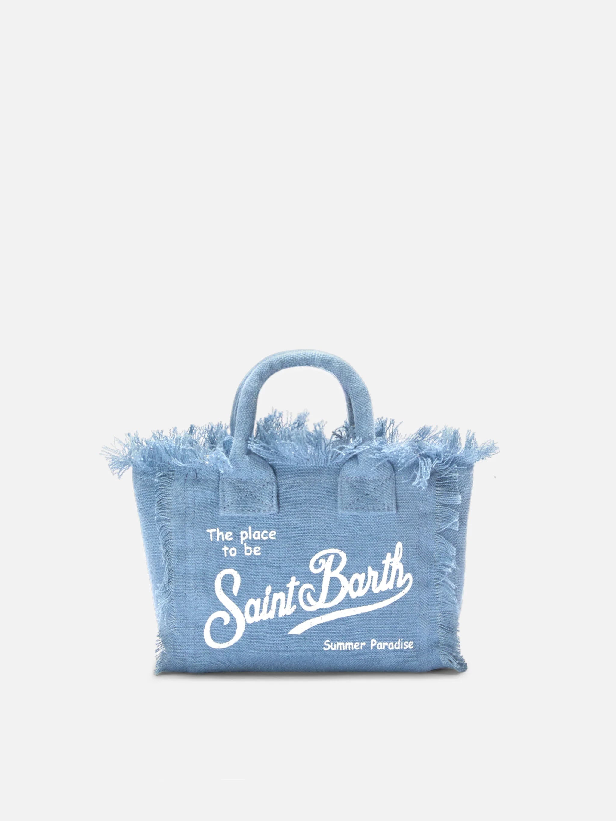 PORTO SEGRETO® - BORSA DA MARE MINI IN LINO BLU