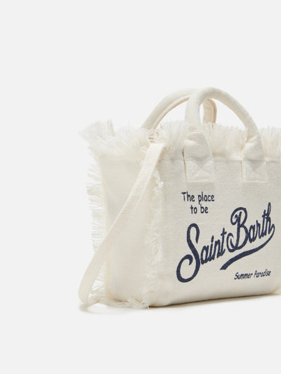 PORTO SEGRETO® - BORSA DA MARE MINI IN LINO BIANCA