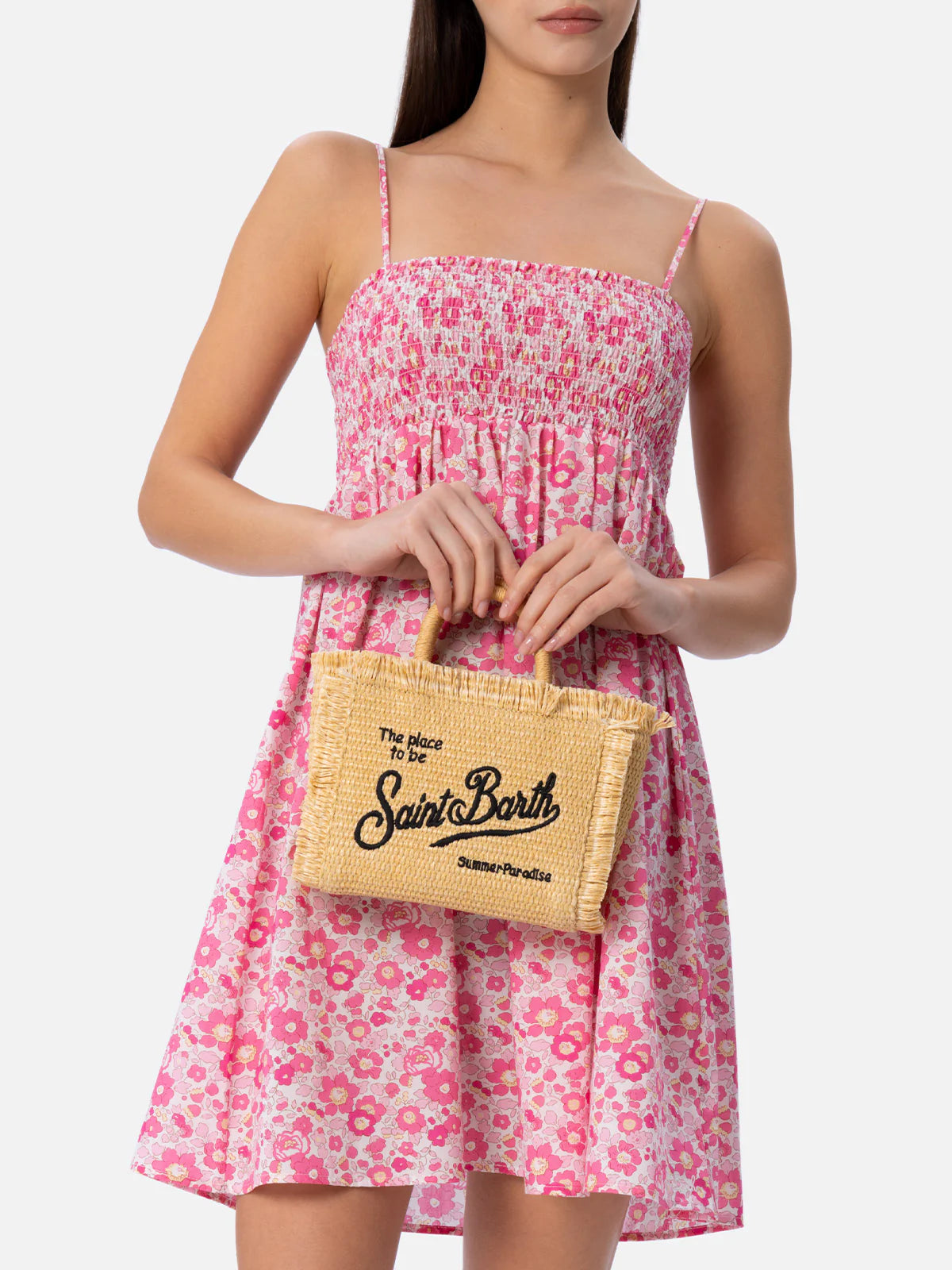 PORTO SEGRETO® - BORSA DA MARE MINI EFFETTO PAGLIA