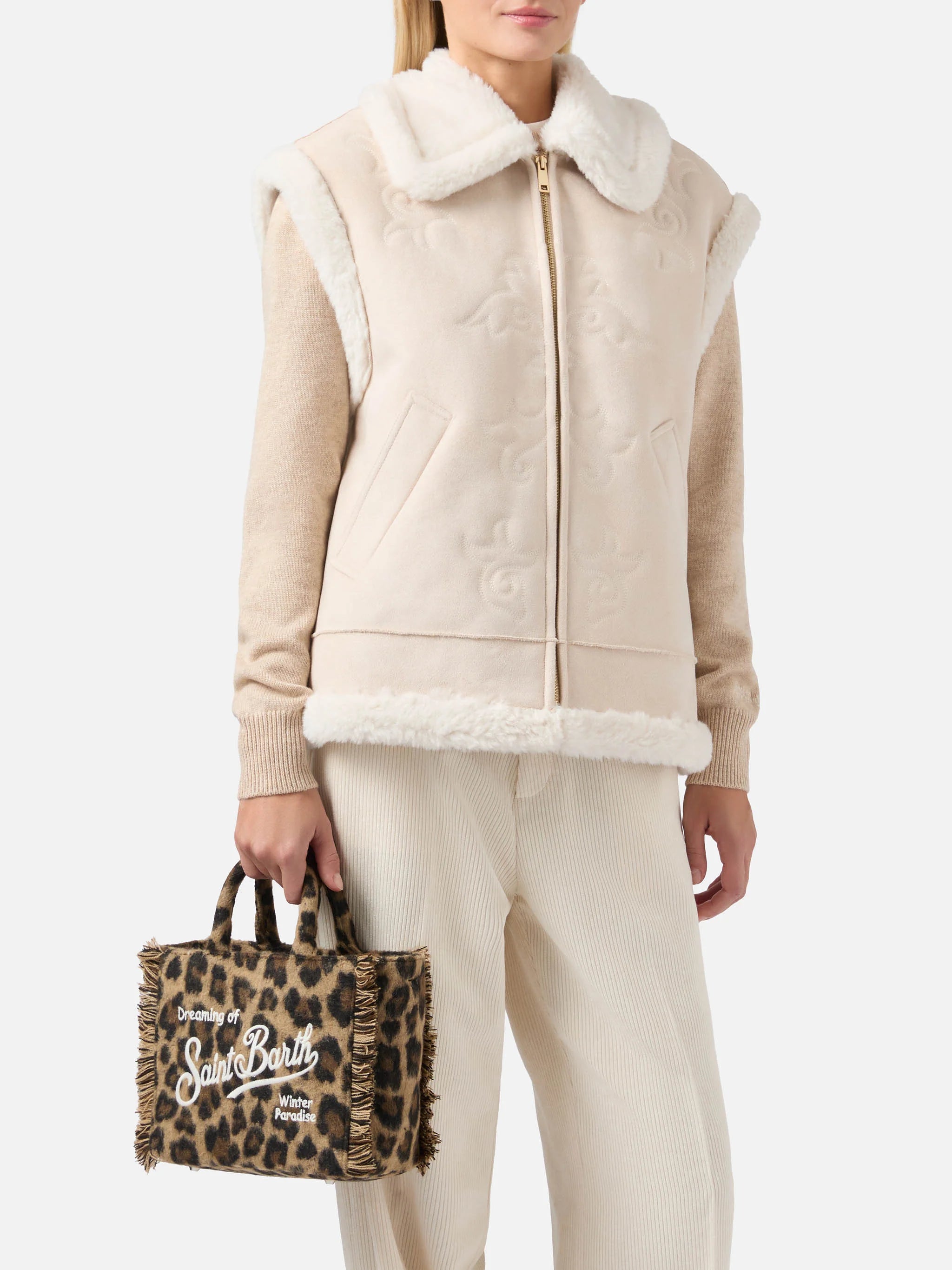 PORTO SEGRETO® - BORSA DA MARE MINI LEOPARDATA