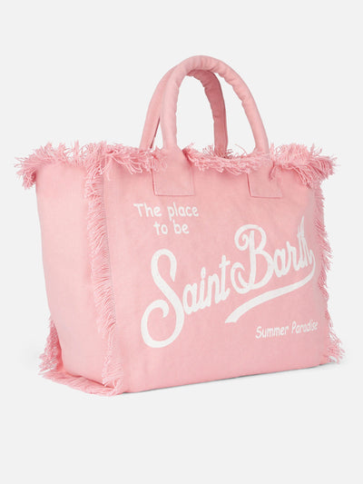 PORTO SEGRETO® - BORSA DA MARE IN COTONE ROSA CHIARO