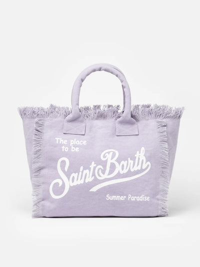 PORTO SEGRETO® - BORSA DA MARE IN COTONE LILLA VANITY