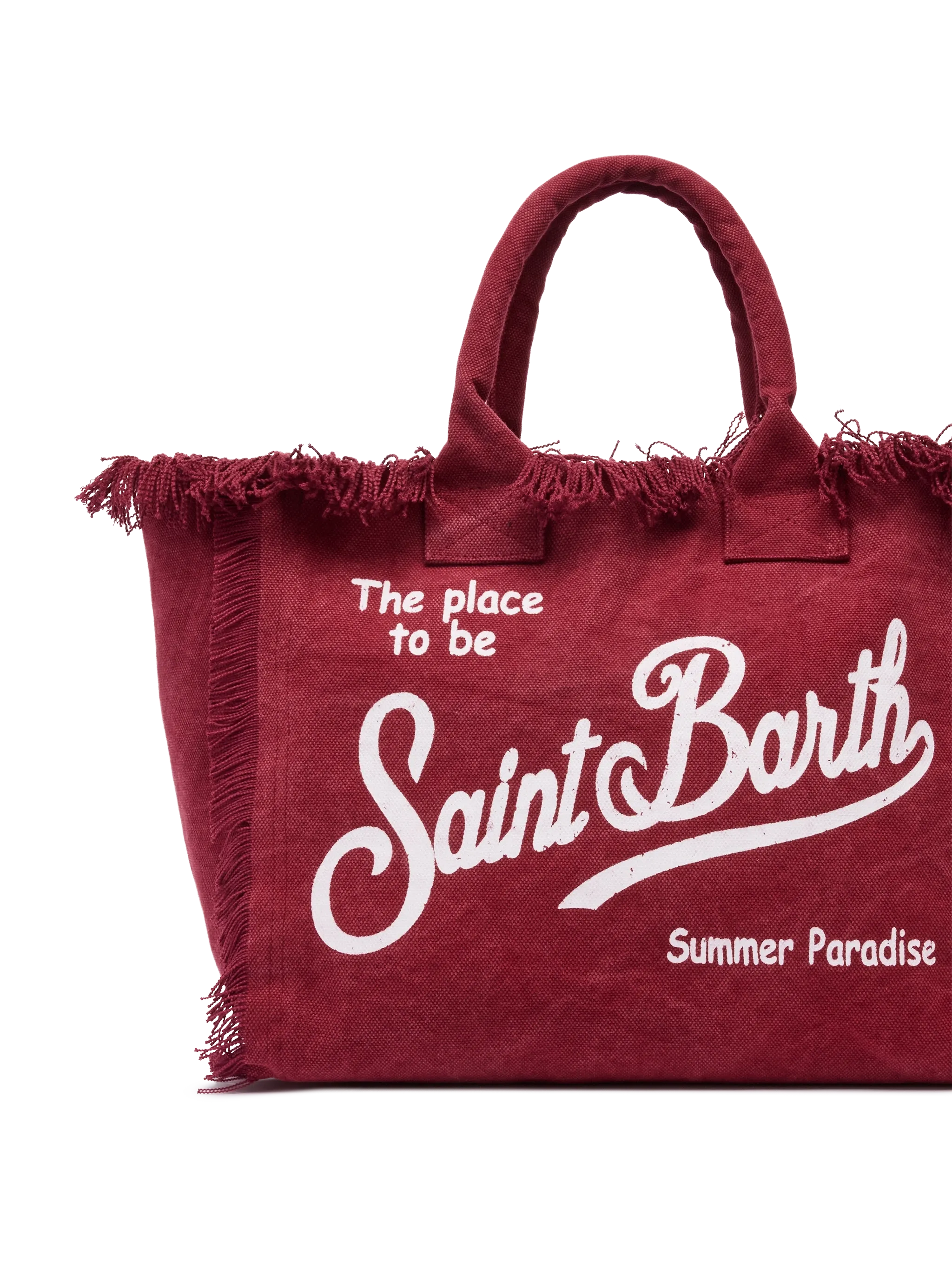 PORTO SEGRETO® - BORSA DA MARE IN COTONE BORDEAUX