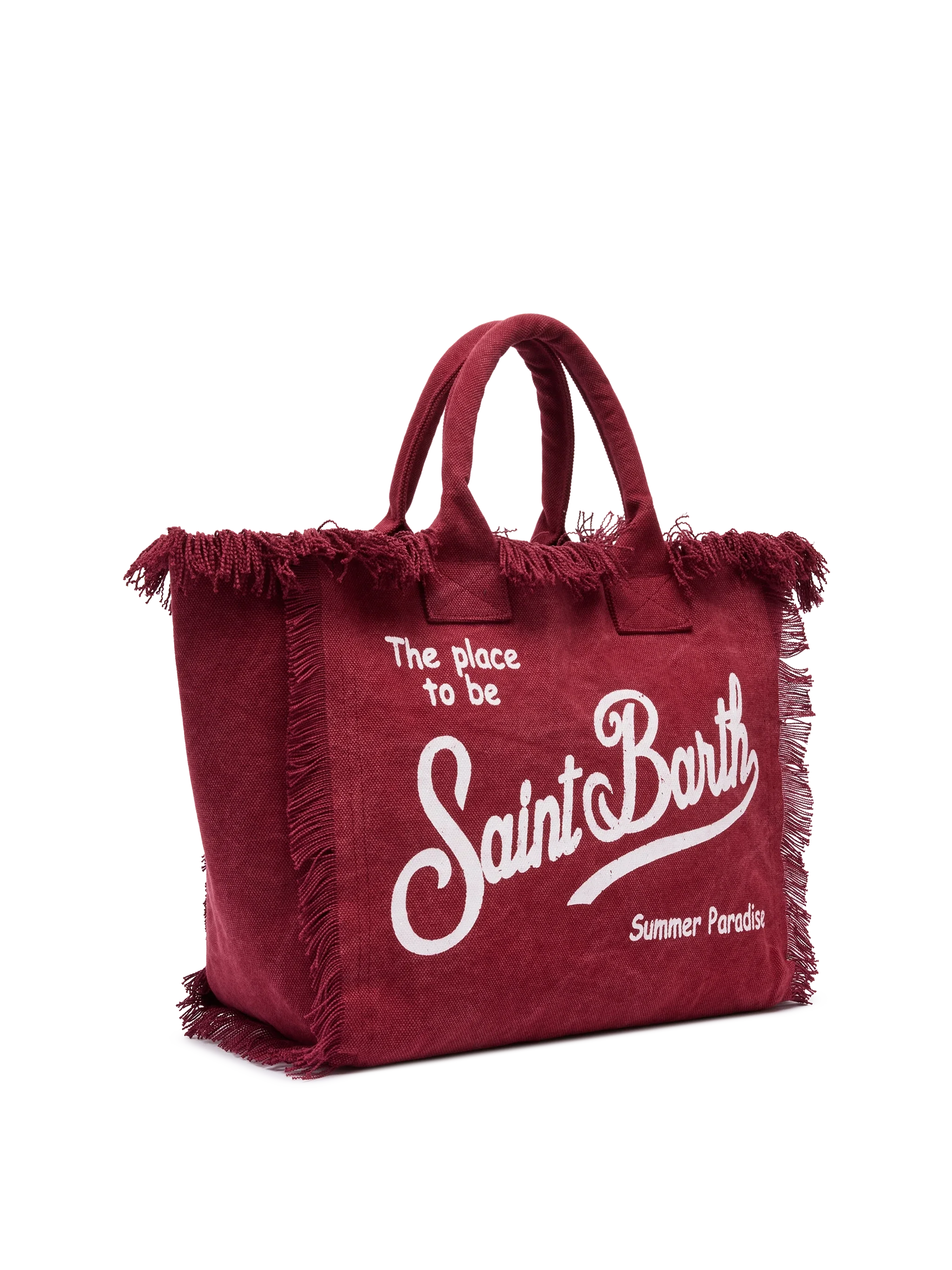 PORTO SEGRETO® - BORSA DA MARE IN COTONE BORDEAUX