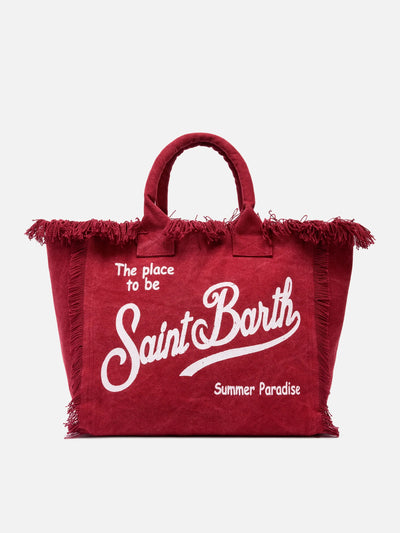 PORTO SEGRETO® - BORSA DA MARE IN COTONE BORDEAUX