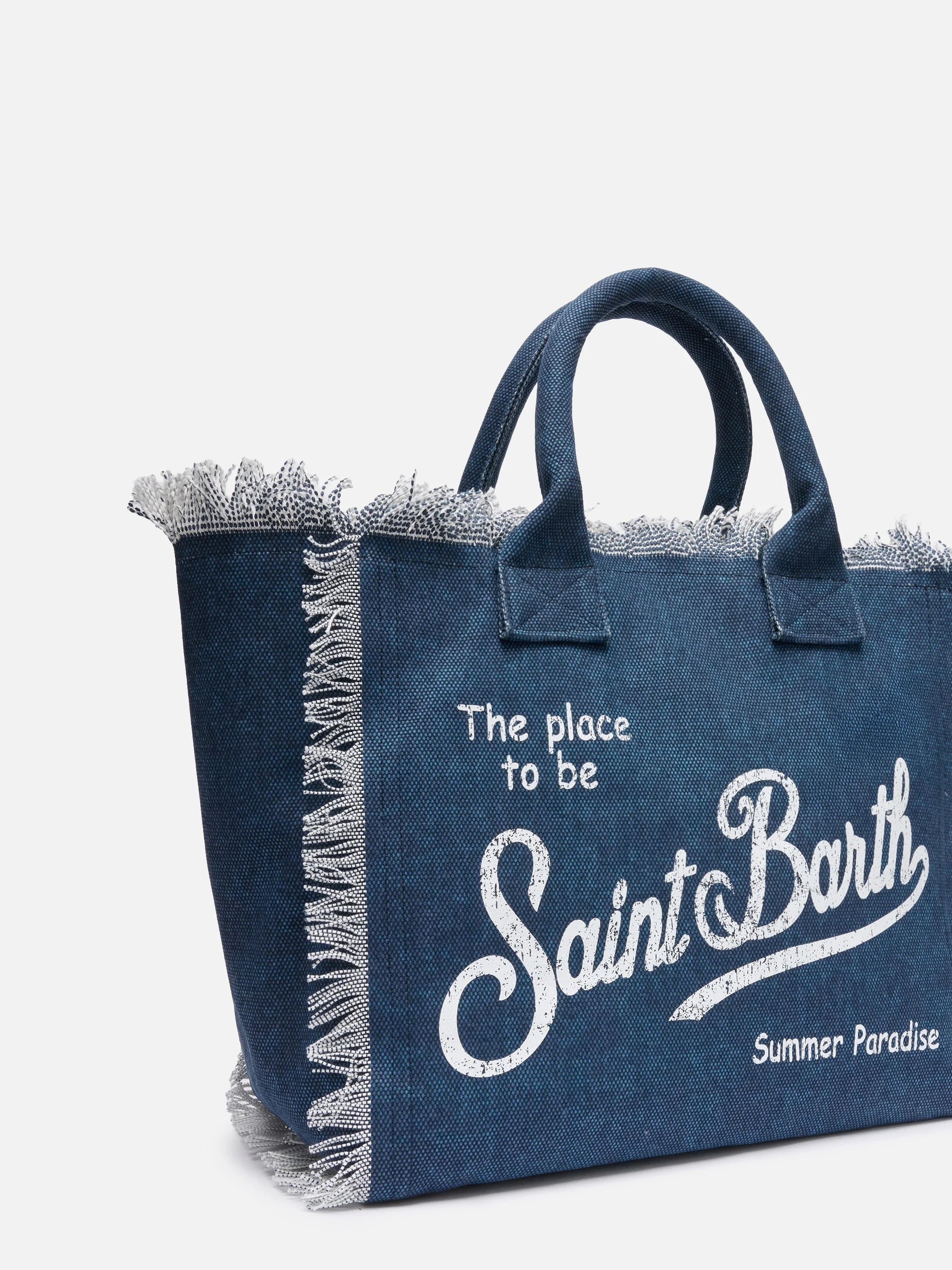 PORTO SEGRETO® - BORSA DA MARE IN COTONE BLU SCURO