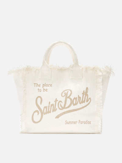 PORTO SEGRETO® - BORSA DA MARE IN COTONE BIANCA PANNA